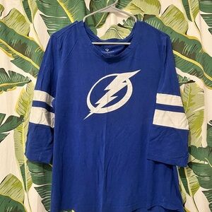 NHL Tampa Bay Lightning Women’s Blue Lightning Bolt Shirt